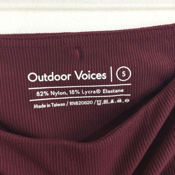 Outdoor Voices Leggings Superform Rib Flare Yoga Pants High Rise Active Burgundy - Picture 5 of 10